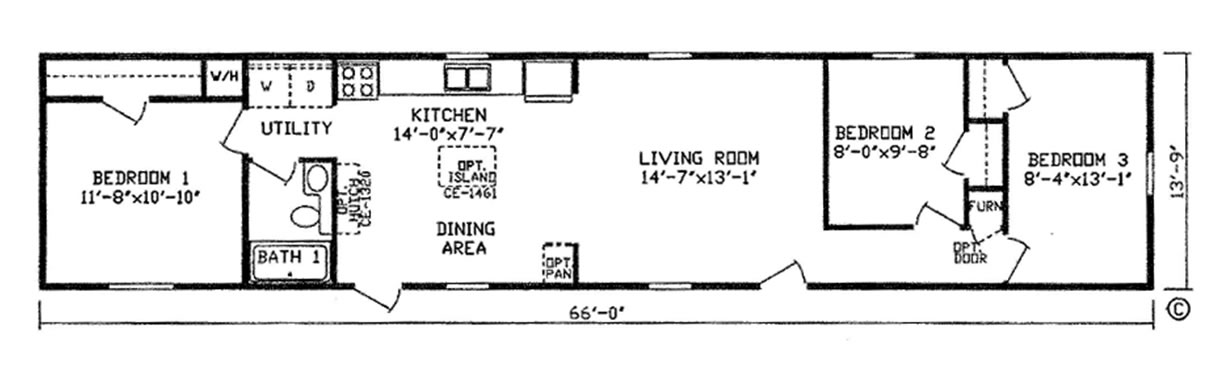 907 Sq. Ft. of living space. 3 bedrooms, 1 baths All Appliances included with the home. Price includes delivery, set-up, & All Existing utility hook-ups!!!